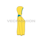 Women's Windbreaker Jacket flat sketch, side view
