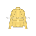 Women's Windbreaker Jacket flat sketch, front view