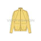 Women's Windbreaker Jacket flat sketch, front view