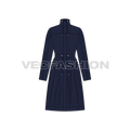 Women's Winter Coat flat sketch, front view