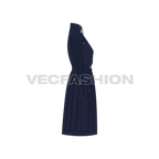 Women's Winter Coat flat sketch, side view