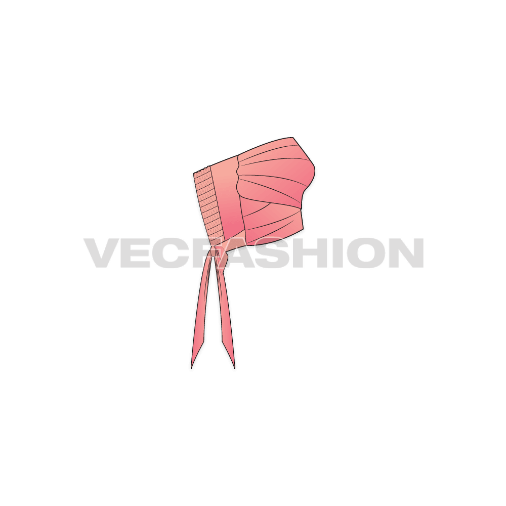 A vector template for Women's Wrap Crop Top with Bow Details. It is rendered in a shaded fabric, dyed with gradient effect.
