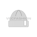 Woolen beanie flat sketch, view 1