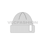 Woolen beanie flat sketch, view 1