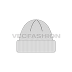 Woolen beanie flat sketch, view 2
