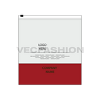 Zipped poly bag for t-shirts flat sketch, view 1